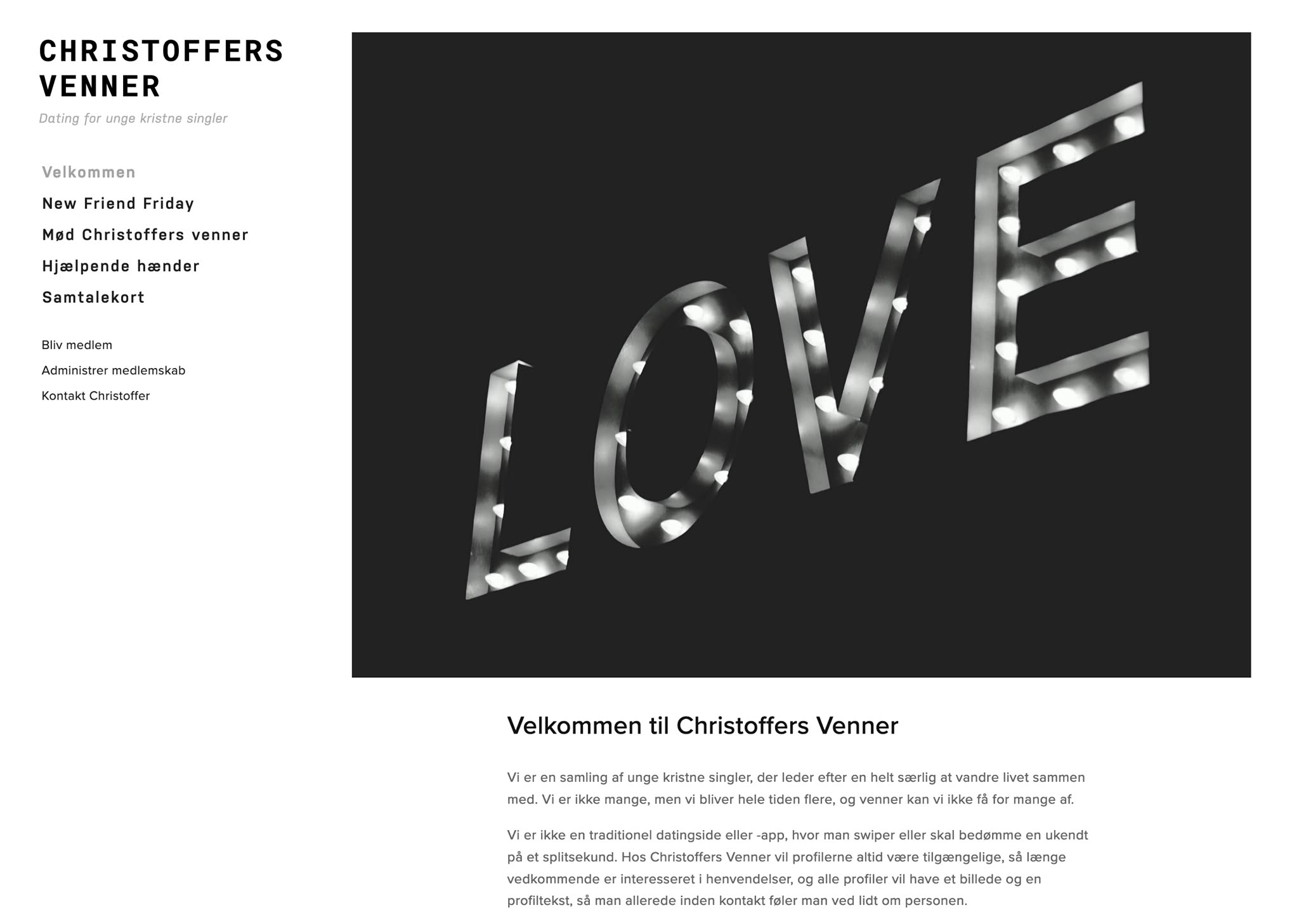 Christoffers Venner — website cover